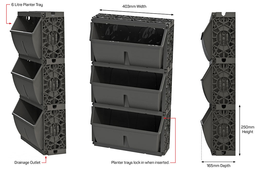 Gro-Wall Vertical Wall Garden - Slim Kit