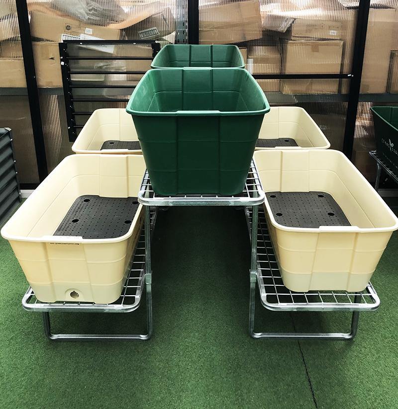 3 Tier 6 Pot Galvanised Stand - Sproutwell Greenhouses
